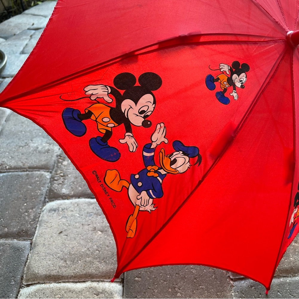 Vintage Disney Mickey and Donald Duck Umbrella